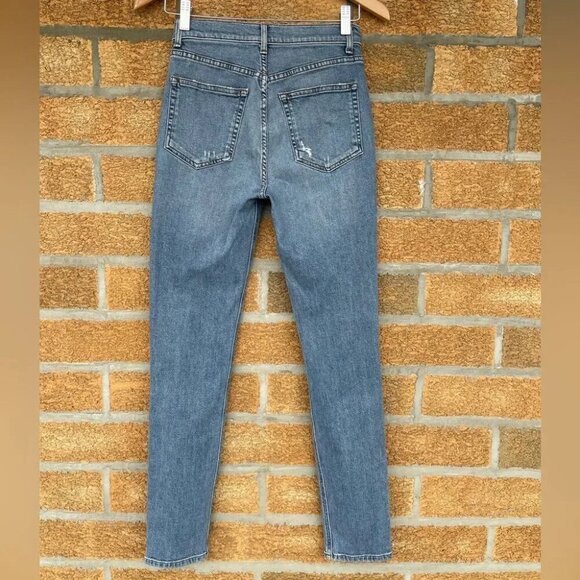 Reformation High Skinny Crop Jeans Patch Pockets 27 - Picture 2 of 7